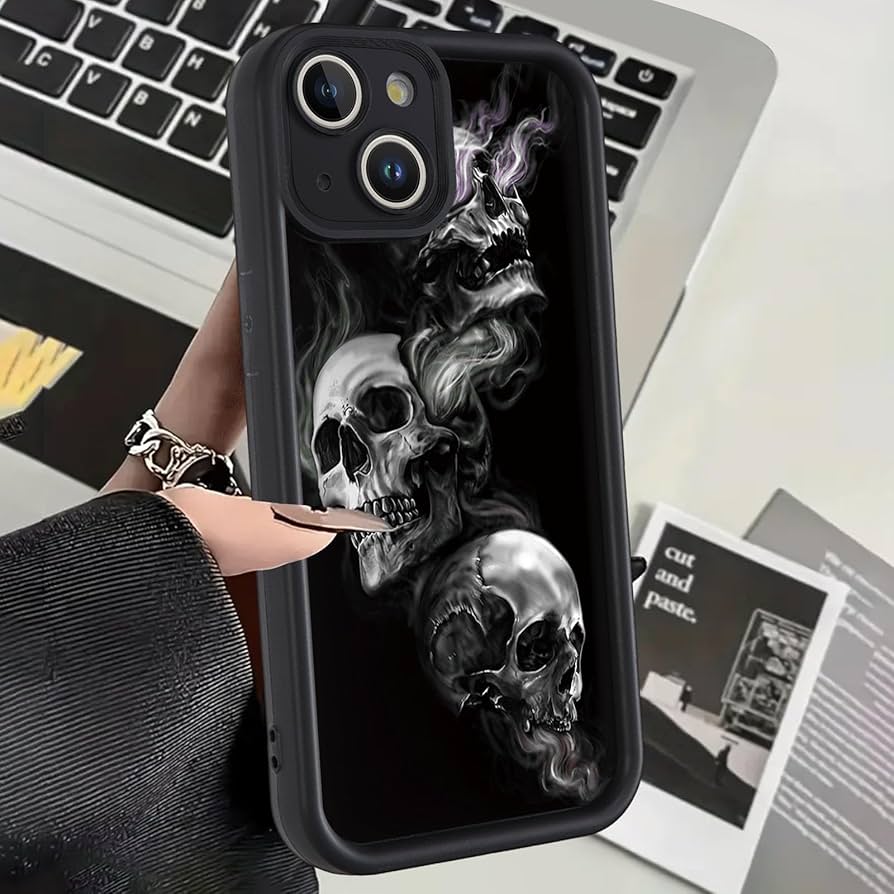 Skulliphonex① Black Fragment | Forged Carbon Fiber | iPhone Case